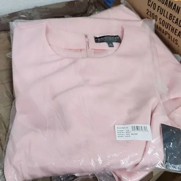 Eloquii Flare Sleeve BLUSH Scuba Dress - Picture 4 of 5